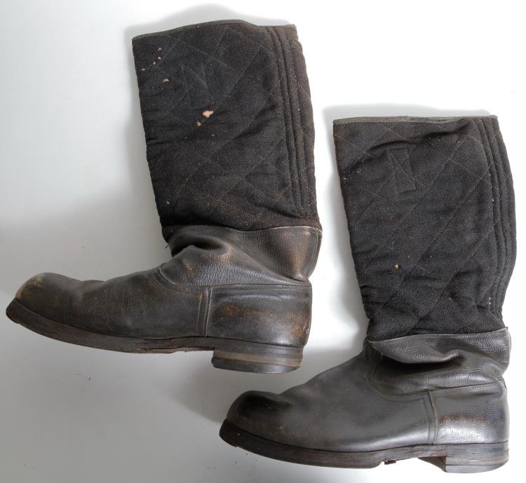 German WWII Winter 1945 Marked Cold Weather Felt Boots: German WWII Winter 1945 Marked Cold Weather Felt Boots OST East Front. Guaranteed genuine German marching boots.