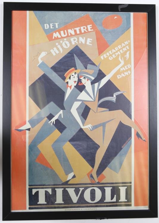 1920's Tivoli Theatrical Poster Andreasen & Lachmann: Up for sale we have an extremely rare 1920's Tivoli Theatrical Poster, a Andreasen & Lachmann Production. We could not find a similar poster available for sale anywhere. The poster measures 2