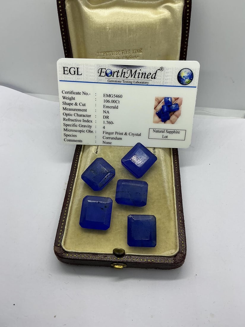 EGL 106.00cts OF LOOSE SAPPHIRE GEMSTONE'S PLEASE NOTE: WE ARE UNABLE TO CHECK THE DETAILS FR: EGL 106.00cts OF LOOSE SAPPHIRE GEMSTONE'S PLEASE NOTE: WE ARE UNABLE TO CHECK THE DETAILS FROM EGL, THEREFORE WE ENCOURAGE YOU TO VIEW BEFORE BIDDING TO SATISFY YOURSELF OF THE CARD DETAILS