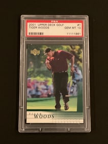 2001 Upper Deck Golf Tiger Woods #1 PSA 10