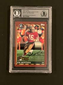 2000 Topps Hall of Fame Class of 2000 Joe Montana #HOF1 Beckett Authentic Auto