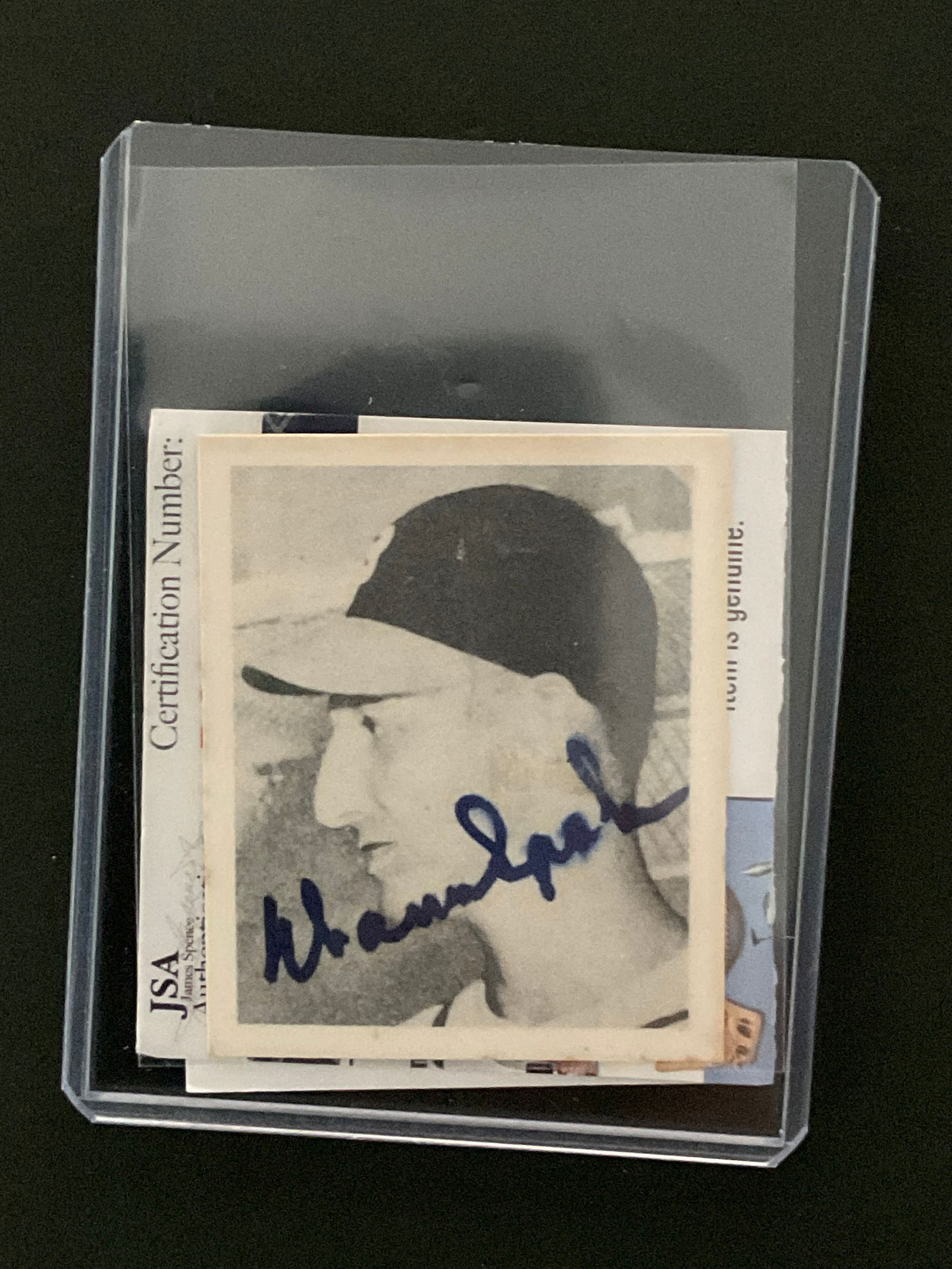 1987 Bowman Reprint Warren Spahn Authentic Auto (1 of 2)