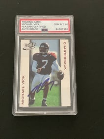 2001 Presspass Michael Vick #1 Auto PSA/DNA Certified Grade 10
