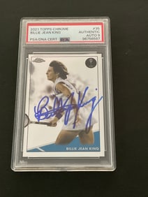 2021 Topps Chrome Billie Jean King #35 PSA/DNA Certified Authentic Auto 9