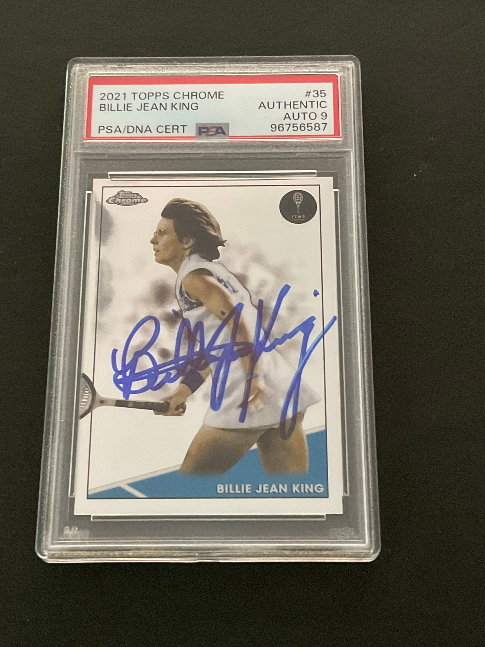 2021 Topps Chrome Billie Jean King #35 PSA/DNA Certified Authentic Auto 9 (1 of 2)