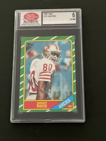 1986 Topps Jerrry Rice #161 Grade 6