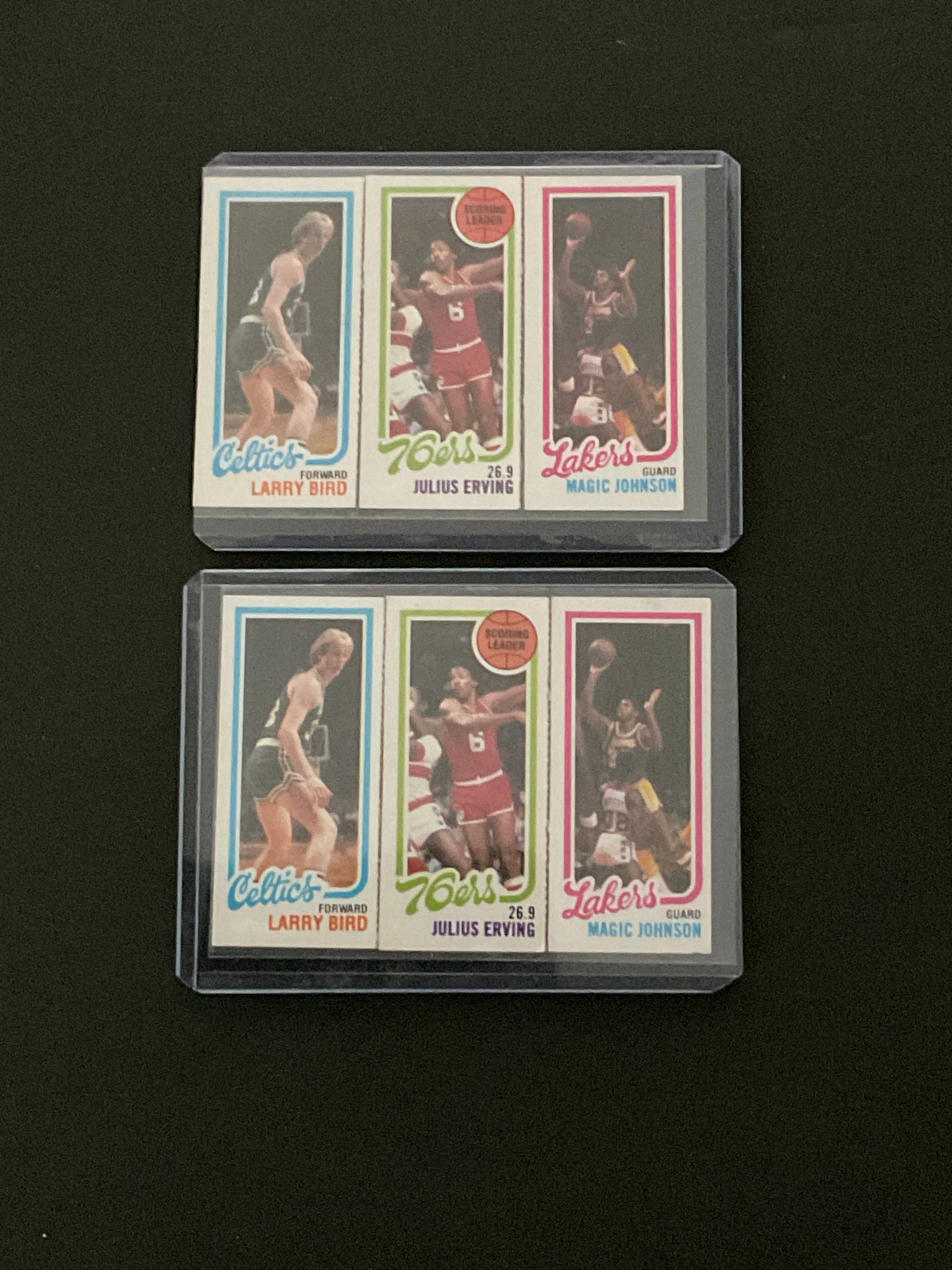 1980-81 Topps Johnson/Bird/Erving Seperated(x2) (1 of 2)
