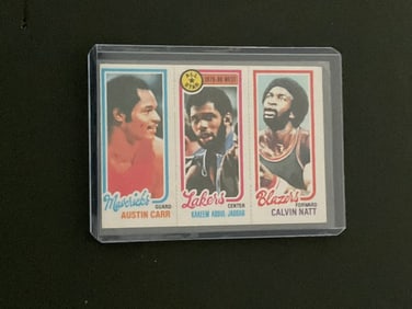 1980-81 Topps Carr/ Abdul-Jabbar/Natt Triple