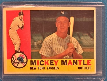 1960 Topps Mickey Mantle #350 - Vintage Yankees Card