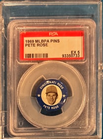 1969 MLBPA Pete Rose Pin - PSA EX 5 - Cincinnati Reds