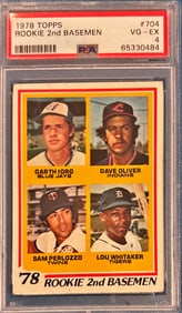 1978 Topps Rookie 2nd Basemen #704 - PSA 4 VG-EX - Lou Whitaker RC