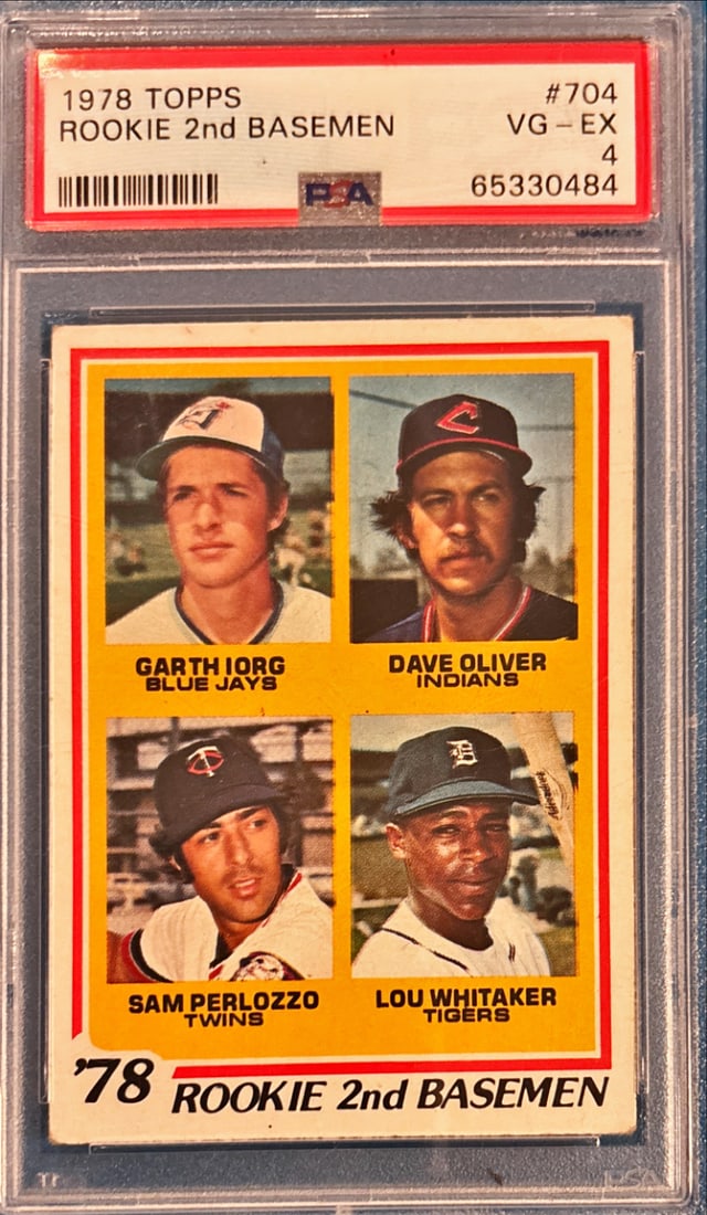 1978 Topps Rookie 2nd Basemen #704 - PSA 4 VG-EX - Lou Whitaker RC (1 of 2)