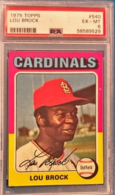 1975 Topps Lou Brock #540 - PSA 6 EX-MT