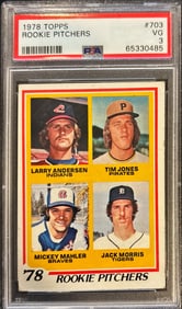 1978 Topps Rookie Pitchers #703 (Jack Morris RC) – PSA 3
