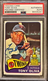 1964 Topps Tony Oliva #340 – PSA/DNA Certified Auto (Authentic)