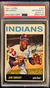 1964 Topps Jim Grant #133 – PSA/DNA Auto 10
