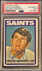 1972 Topps Archie Manning #55 – PSA/DNA Auto (Authentic)