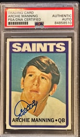 1972 Topps Archie Manning #55 – PSA/DNA Auto (Authentic)