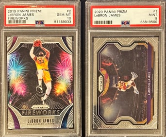 Lot of 2 LeBron James Prizm Cards – PSA 10 & PSA 9
