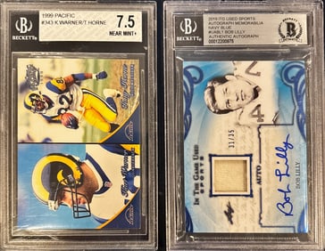 Lot of 2 Football Cards – Kurt Warner/Horne BGS 7.5 & Bob Lilly Auto /35