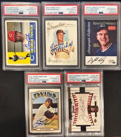 Lot of 5 PSA/DNA Autographs – Marichal / Perry / Oliva / Kaat / Foster