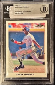 1990 Leaf Frank Thomas #300 Rookie – Beckett Authentic Autograph