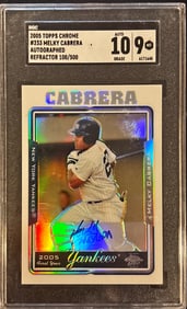 2005 Topps Chrome Melky Cabrera #233 Auto Refractor /500 – SGC 9 AUTO 10