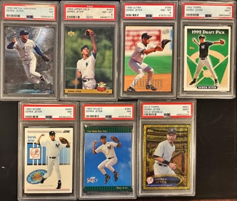 Lot of 7 Derek Jeter Graded Cards – PSA 9/8/7 Mix
