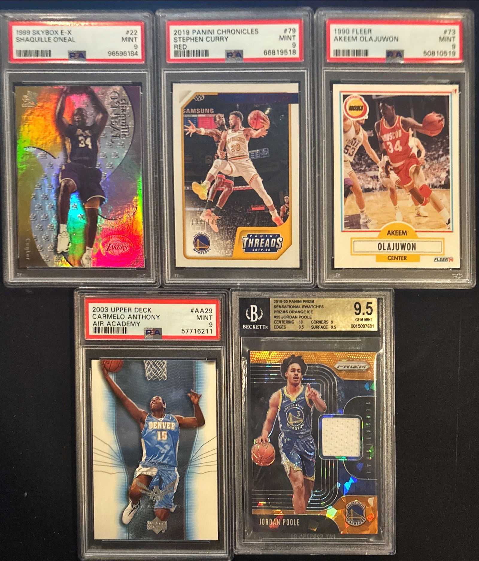 Lot of 5 – Shaq / Curry / Olajuwon / Carmelo / Jordan Poole Patch (1 of 2)