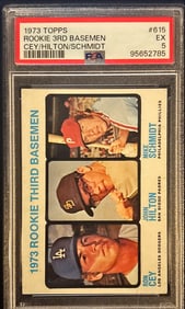 1973 Topps Rookie Third Basemen #615 – Cey / Hilton / Schmidt – PSA 5