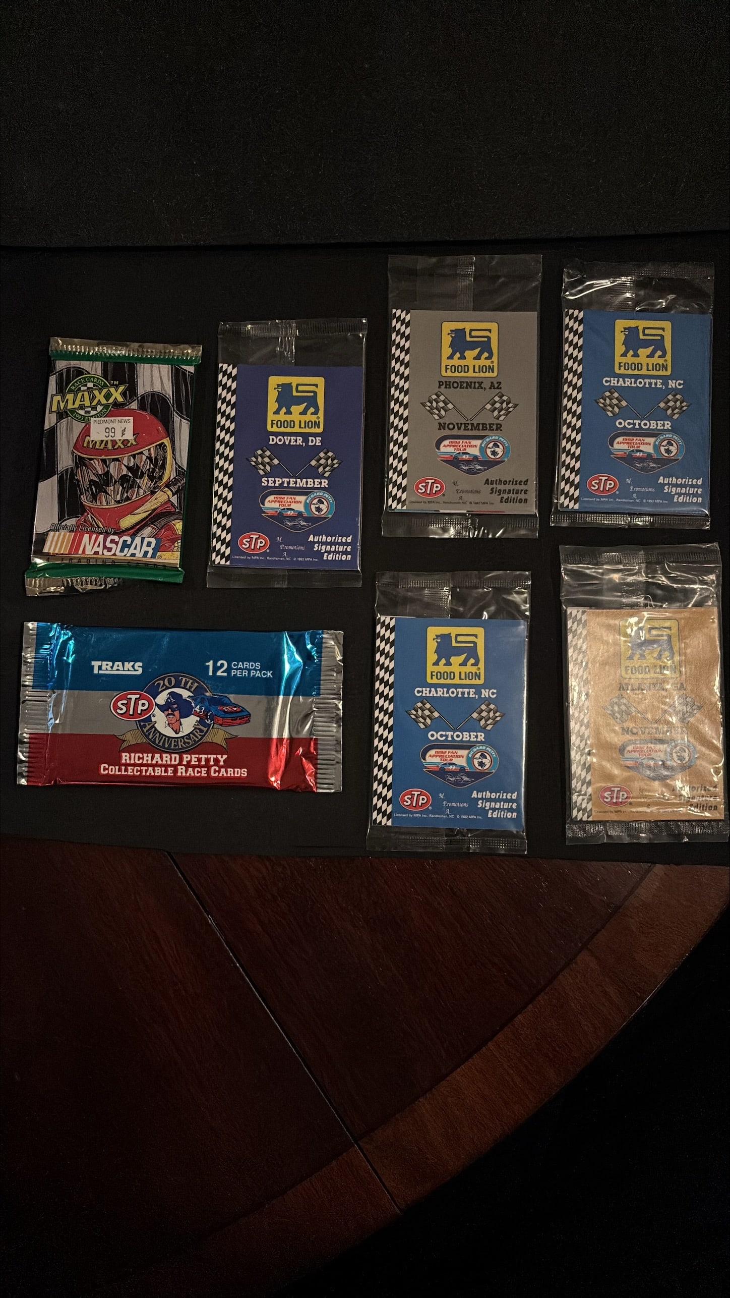 Sealed Racing Trading Card Packs (6-Pack Bundle) – NASCAR / STP / Food Lion / Maxx (1 of 2)