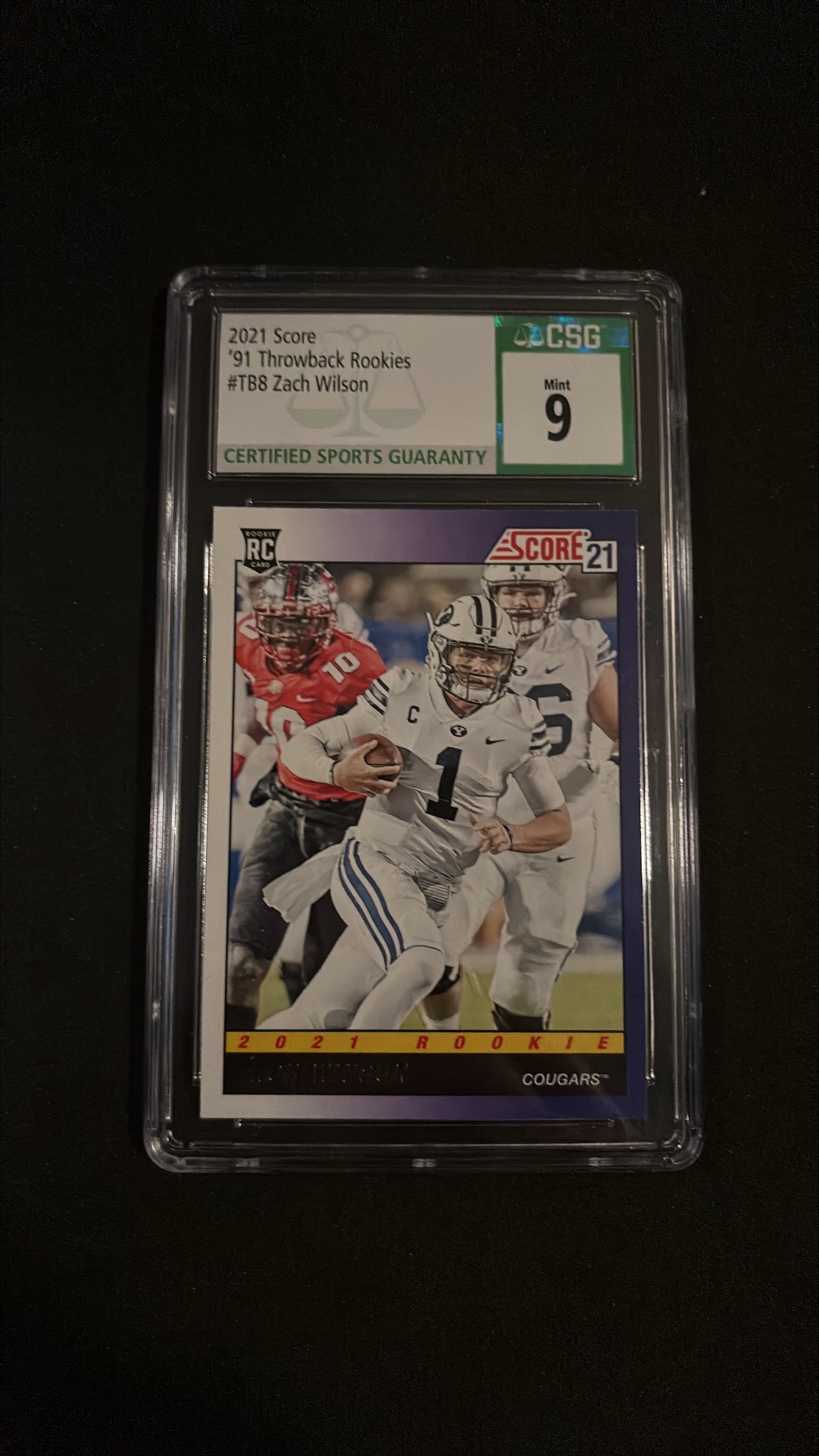 2021 Score ’91 Throwback Rookies Zach Wilson #TB8 – CSG Mint 9 (1 of 2)