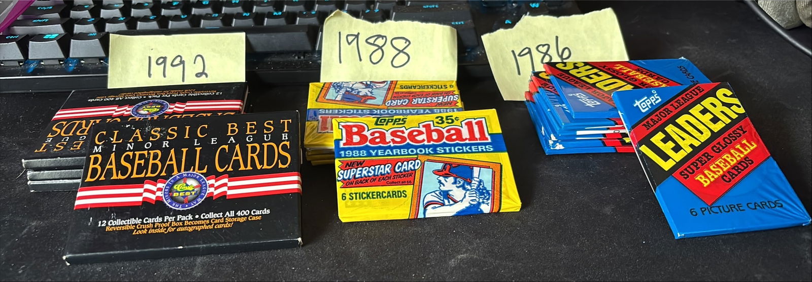 Unopened Vintage Pack Lot — 1992 Classic Best Minor League + 1988 Topps Baseball Yearbook Stickers (1 of 2)