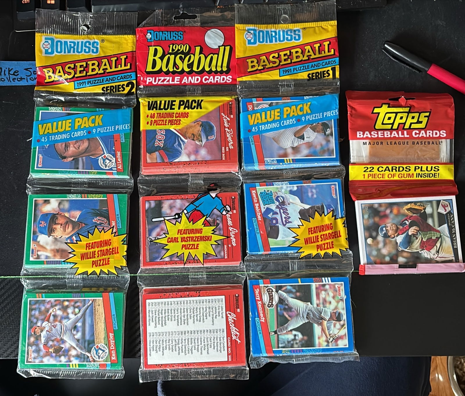 Vintage Unopened Pack Lot (10 Total) — Donruss/Leaf “Puzzle & Cards?? + 1 Topps Wax Pack (1 of 2)