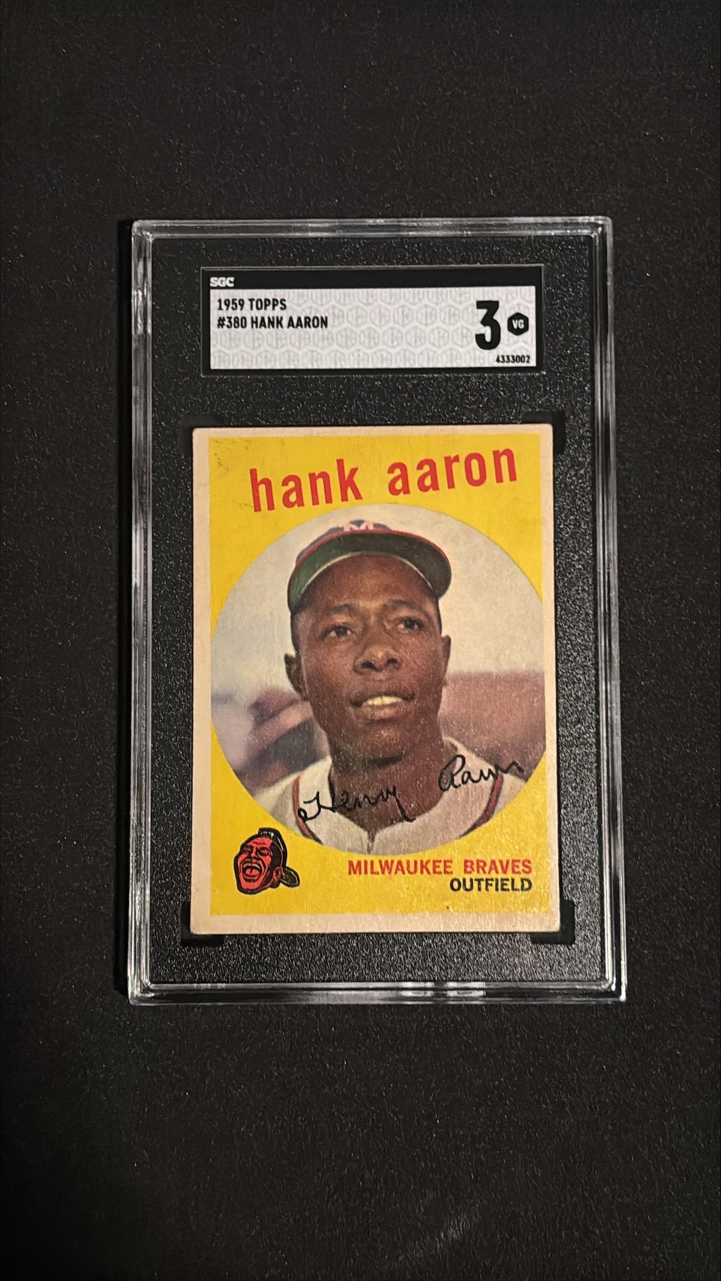 1959 Topps #380 Hank Aaron SGC 3 VG (1 of 2)