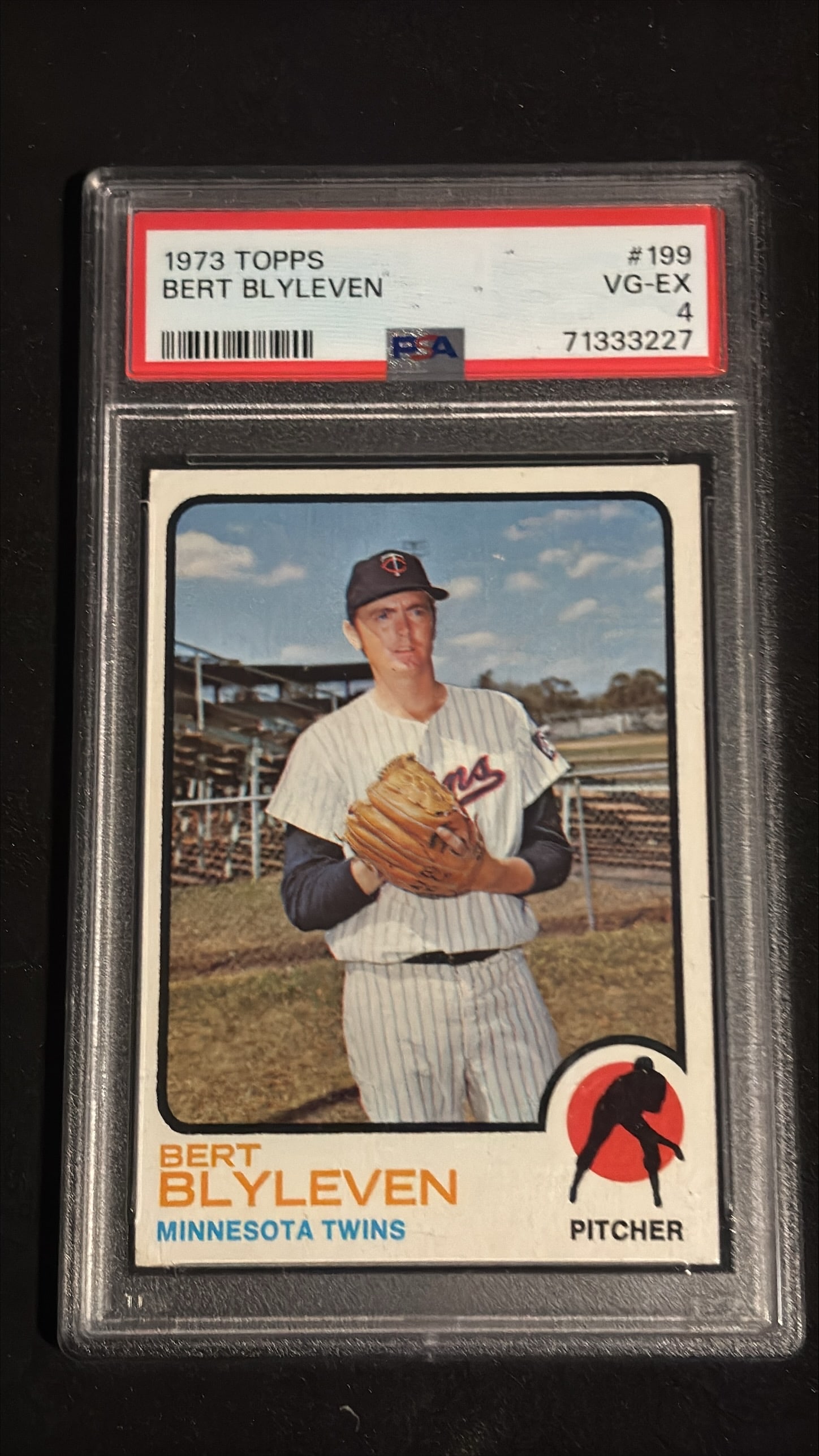 1973 Topps #199 Bert Blyleven PSA 4: 1973 Topps #199 Bert Blyleven graded PSA 4 (VG-EX - Very Good to Excellent). Minnesota Twins pitcher. Bert Blyleven is one of the greatest pitchers in baseball history - a Hall of Fame legend, known f