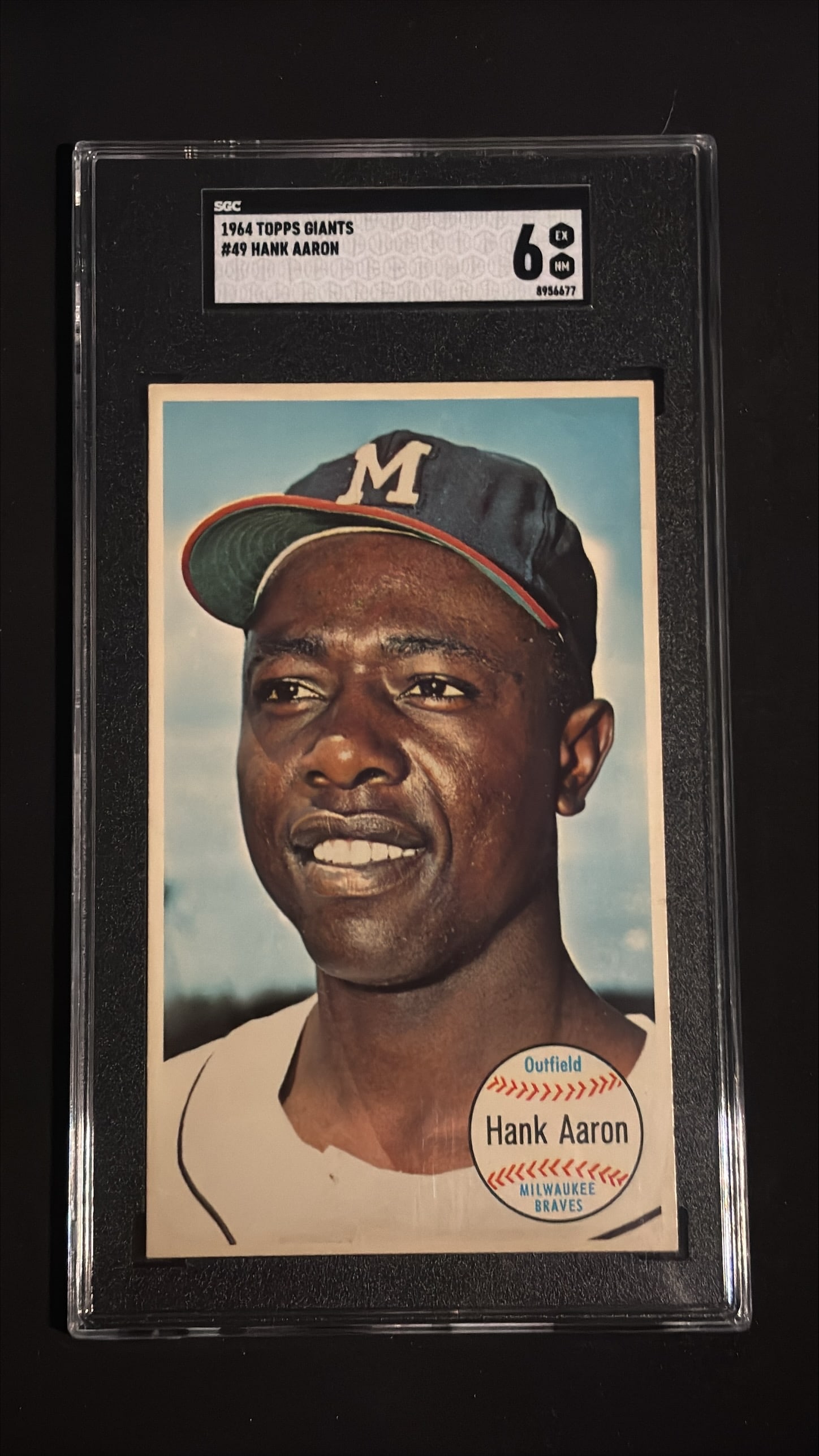 1964 Topps Giants #49 Hank Aaron SGC 6 EX-NM - Milwaukee Braves (1 of 2)