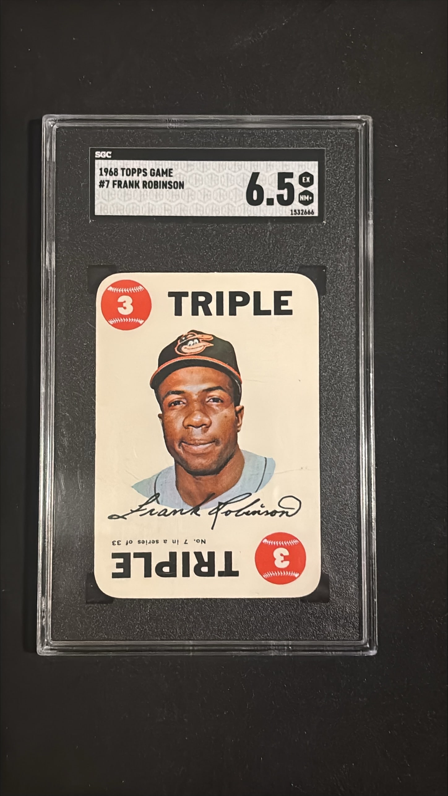 1968 Topps Game #7 Frank Robinson SGC 6.5 EX-MT+ - Baltimore Orioles Hall of Famer (1 of 2)