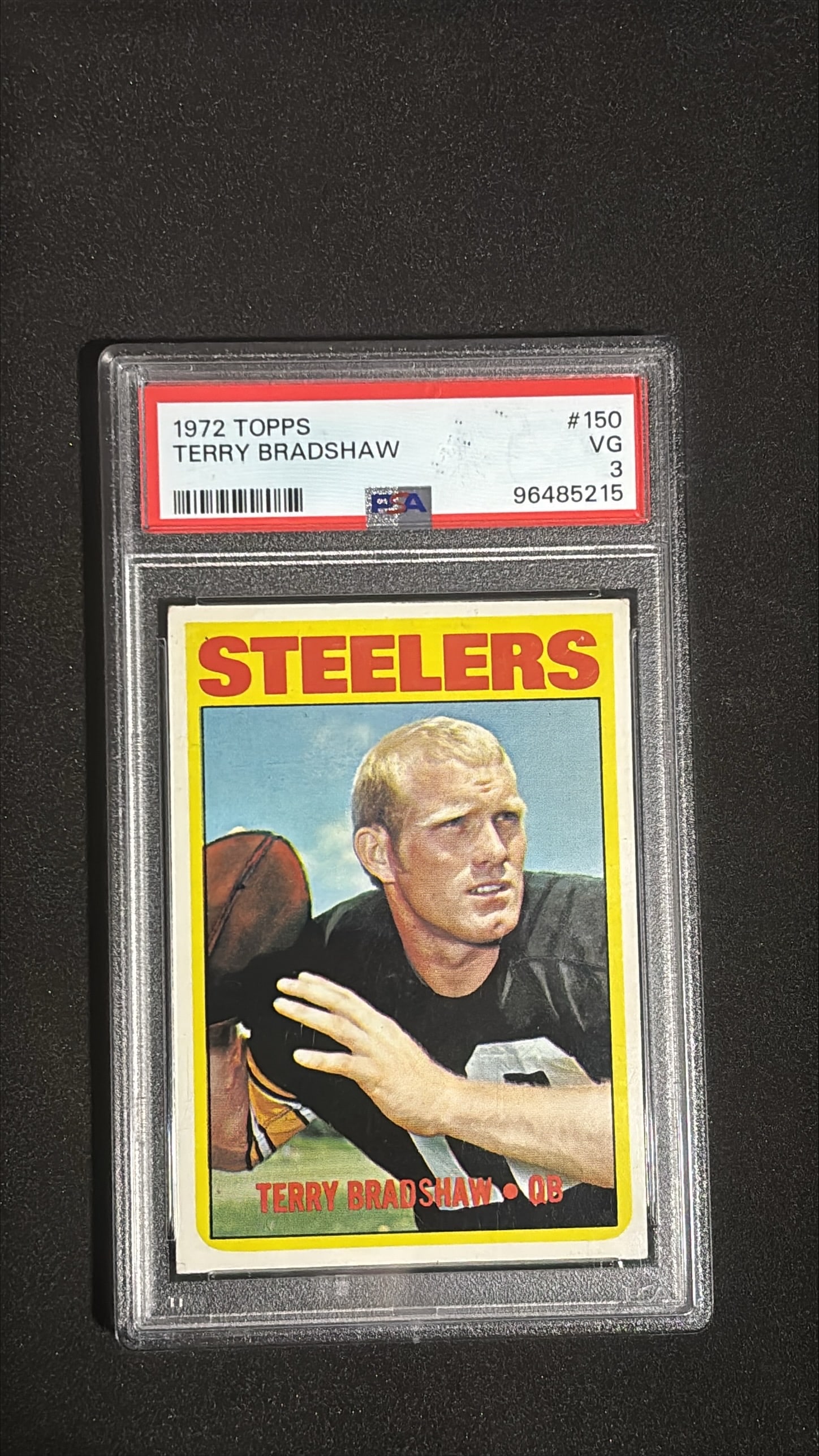 1972 Topps #150 Terry Bradshaw PSA 3 VG - Pittsburgh Steelers (1 of 2)