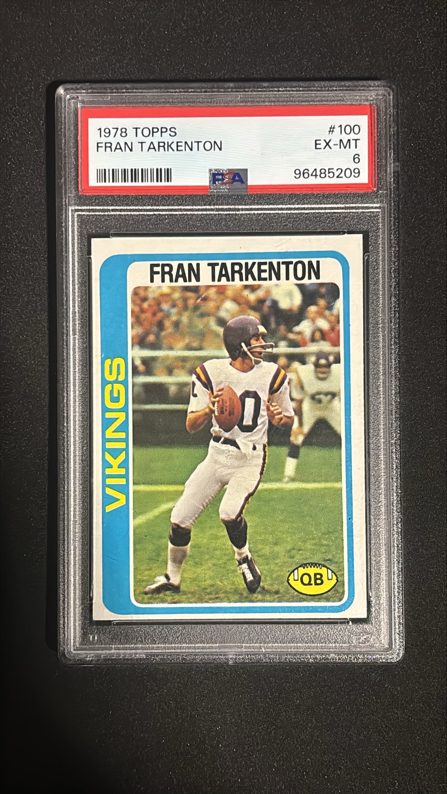 1978 Topps #100 Fran Tarkenton PSA 6 EX-MT - Minnesota Vikings (1 of 2)