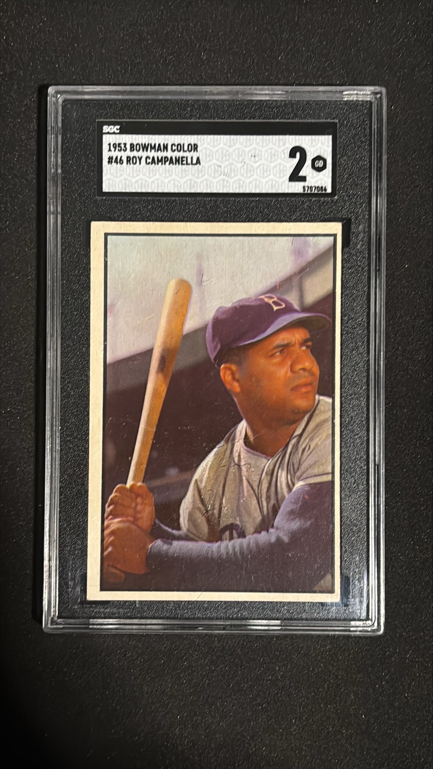 1953 Bowman Color #46 Roy Campanella BGC 2 GOOD (1 of 2)