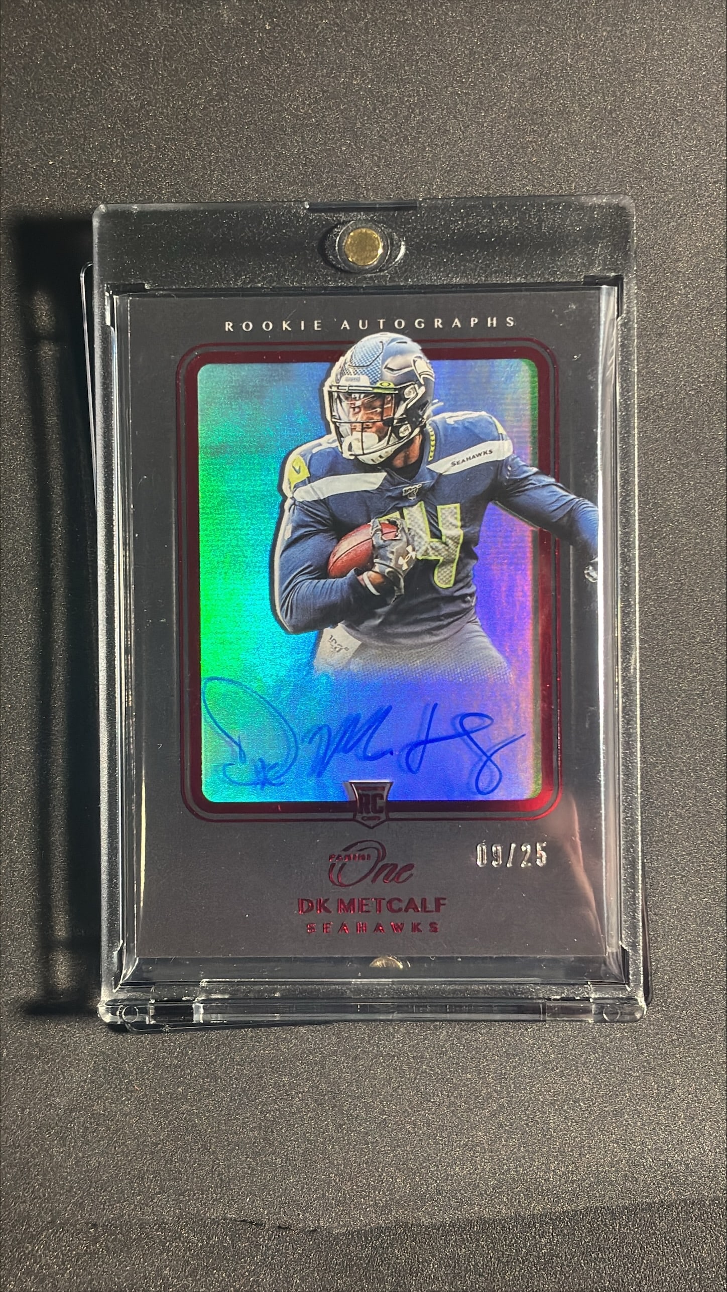 2019 Panini One DK Metcalf Rookie Autograph Red 09/25 (1 of 2)