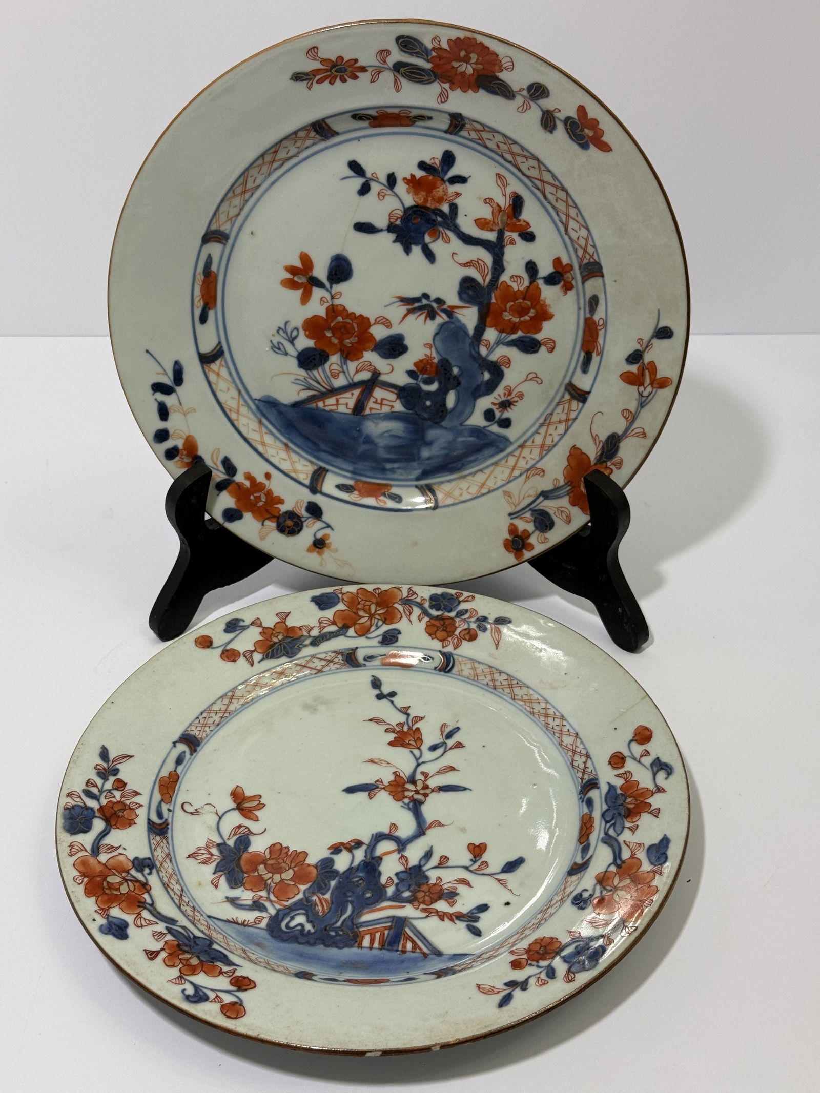 Pair of Japanese Imari-Style Porcelain Plates, Hand Painted 19th Century (1 of 6)