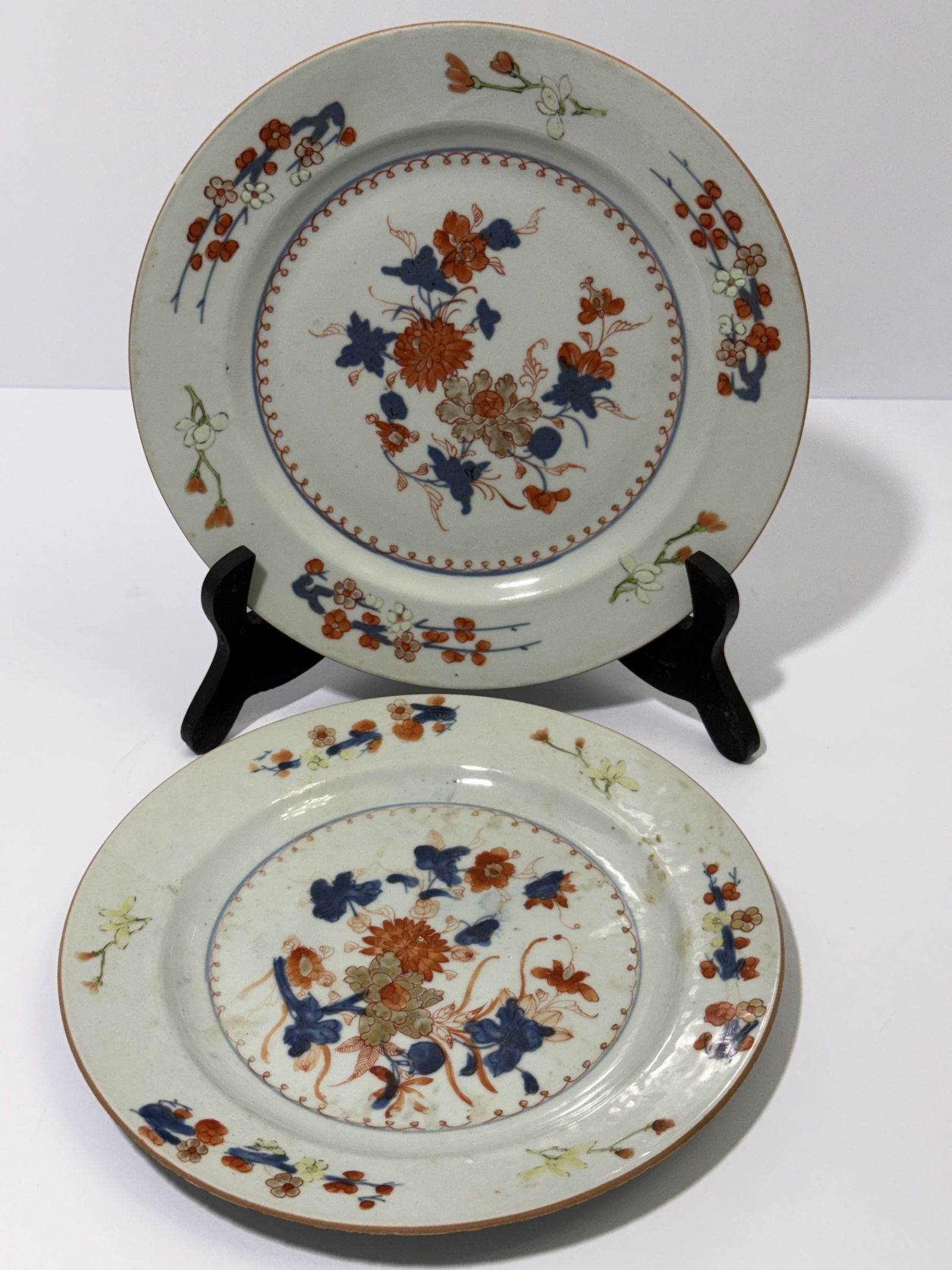 Pair of Japanese Imari-Style Porcelain Plates, Hand Painted 19th Century (1 of 5)