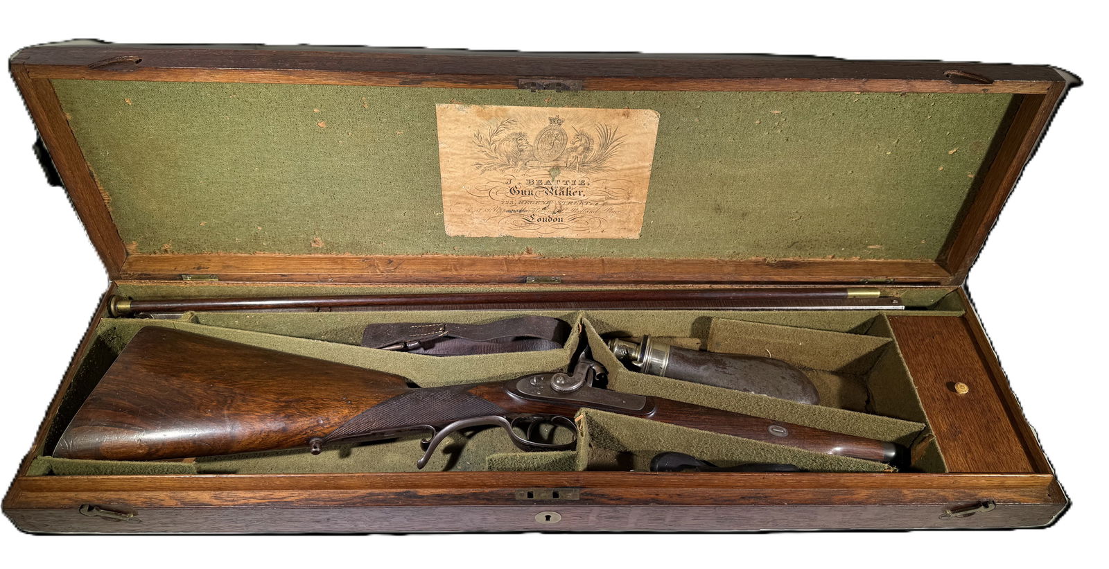 Antique Mid-Victorian Cased Percussion Deer Rifle by J. Beattie, London, c.1845-1855 (1 of 9)