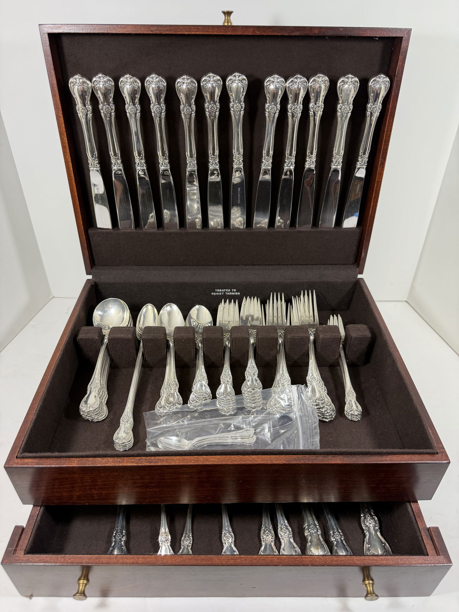 Sterling Silver Flatware Service for 12 (89 Pieces) - Towle "Old Master" Pattern (1 of 5)