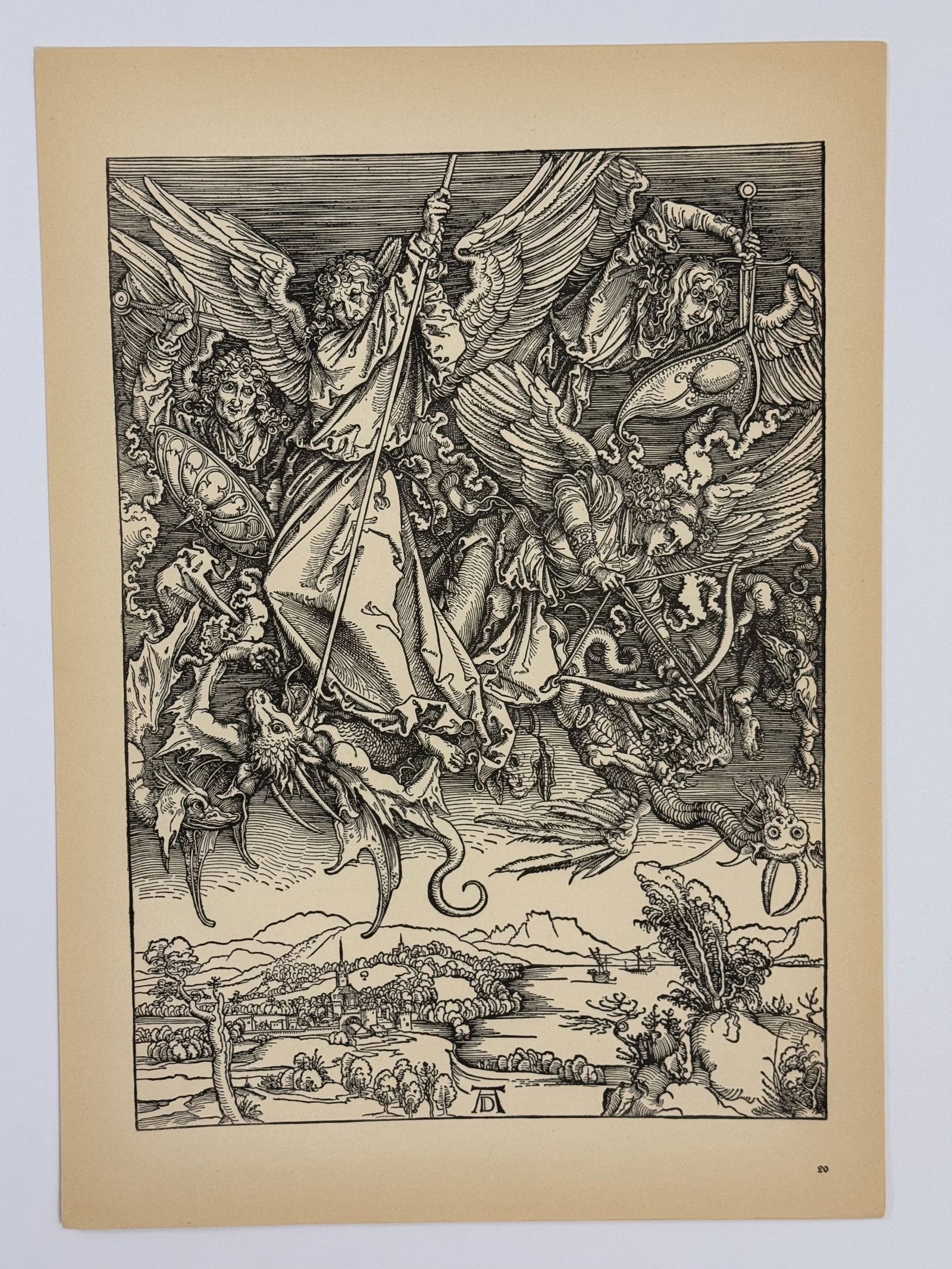 LARGE Woodcut Albrecht Durer - "Saint Michael Fighting the Dragon" (1 of 3)