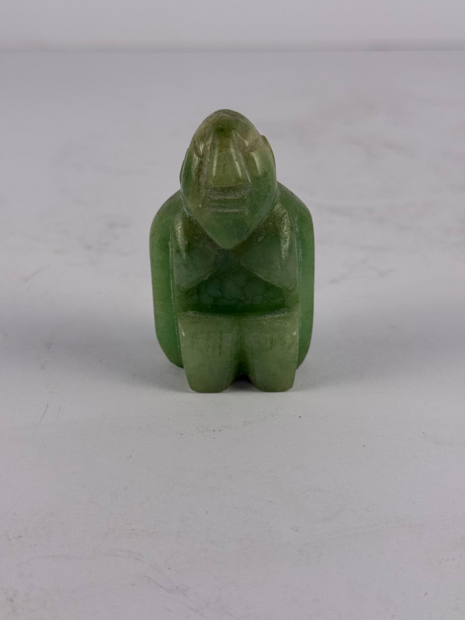 Chinese Style Carved Green Hardstone Figure, Jade Style Miniature Sculpture (1 of 4)