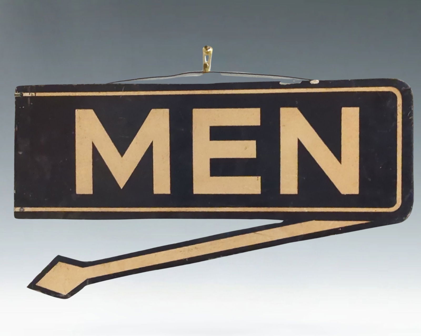 Vintage "MEN" Directional Arrow Metal Sign – Classic Industrial or Commercial Decor (1 of 1)
