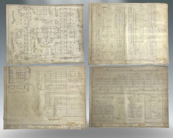 Lot of 4 - Authentic Original 1929 Saint Elizabeths Hospital for the Insane Architectural Drawing #2